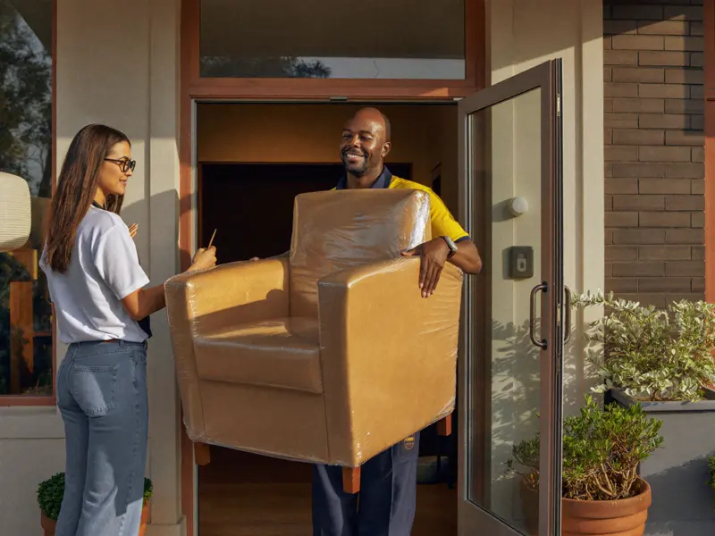 Entrega de compra de Marketplace en la puerta del cliente